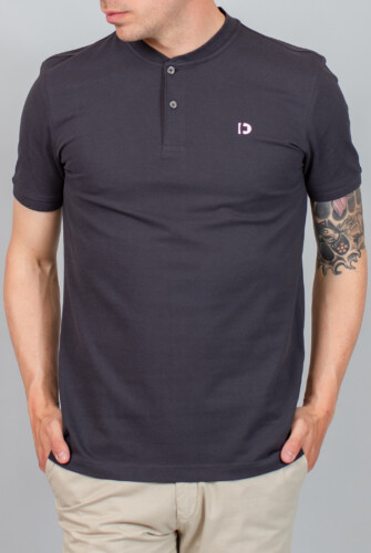 Short-sleeved cotton polo shirt mao